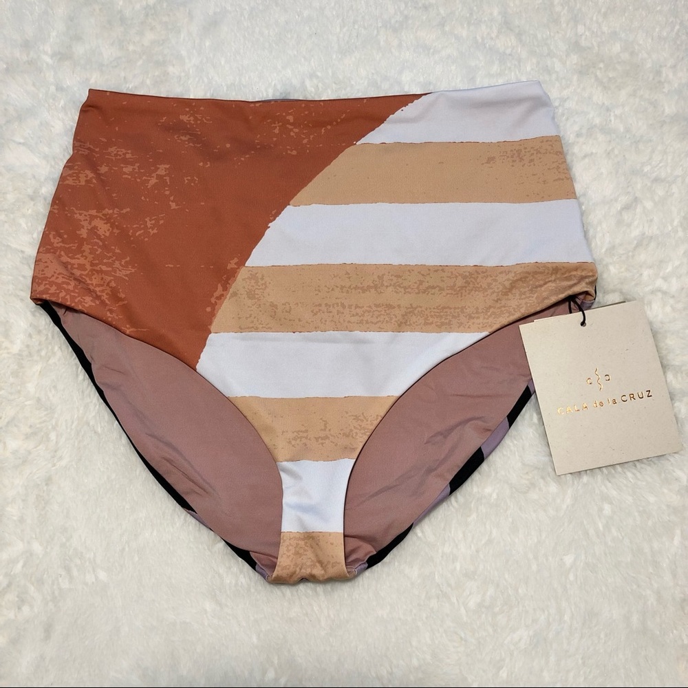 NEW Cala de la Cruz bikini bottom Ann Louise high waisted geometric unique small - Picture 4 of 8